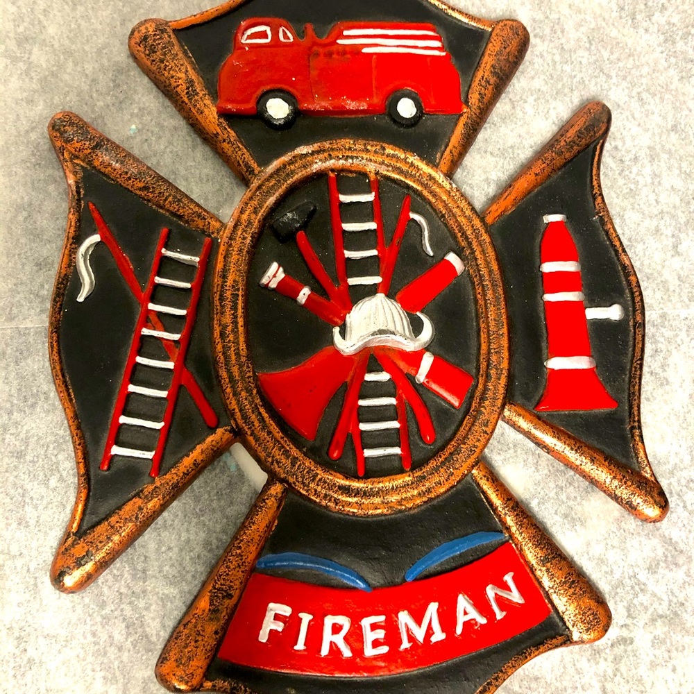 Plaque Firemen Firetruck Chief Wall Art